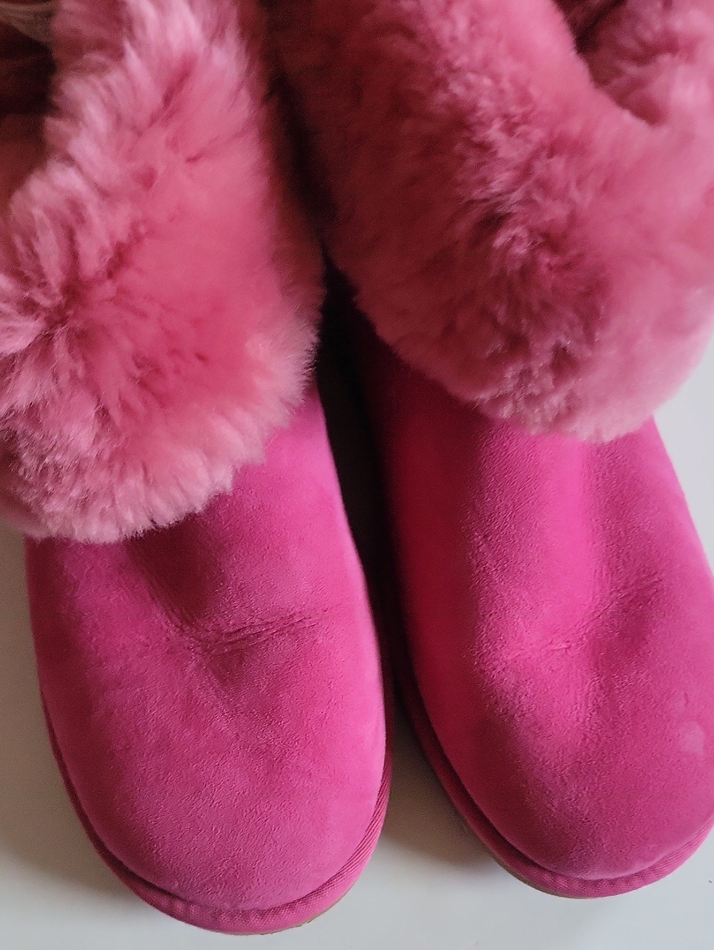 UGG Pink Suede Boot with Ribbon Detail - Picture 11 of 11